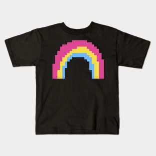 Pan Pride Rainbow Pixel Art Kids T-Shirt